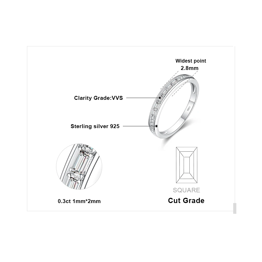 JewelryPalace кубического циркония половина Eternity свадебный набор каналов полоса 925 пробы Серебряное кольцо Красивая Новинка; Лидер продаж для Для женщин