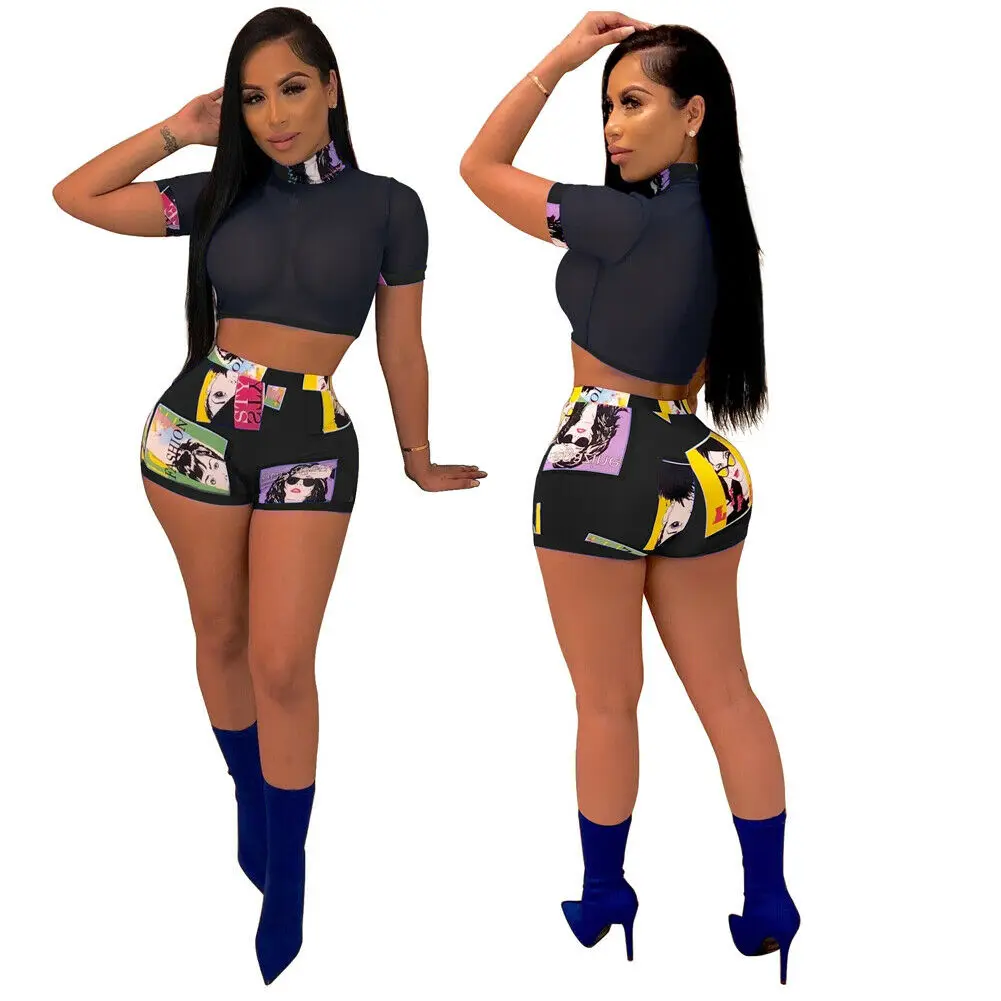 Женский флуоресцентный костюм для фитнеса комплект из двух предметов топ с