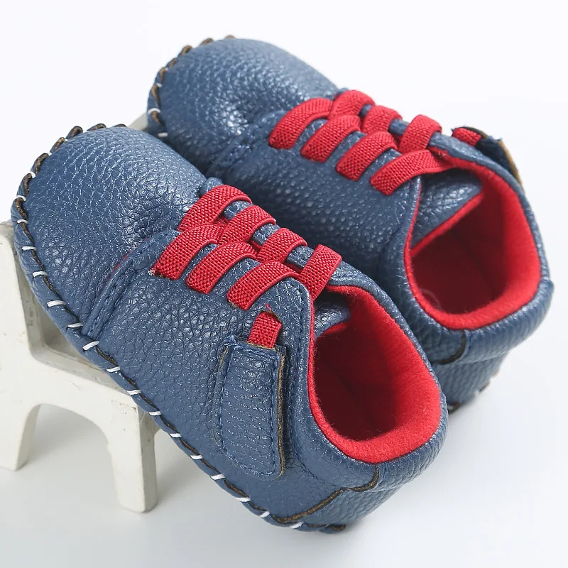 Cute Baby Boys Shoes PU Leather Boy Girls Soft Sole Non-Slip Magic Tape Spring Autumn Infant Casual Prewalker Baby First Steps - Цвет: A2