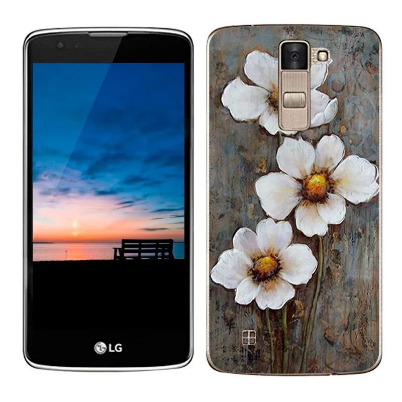 Роскошный чехол для LG K8 Lte K350 K350E K350N чехлы с масляной росписью силиконовый мягкий
