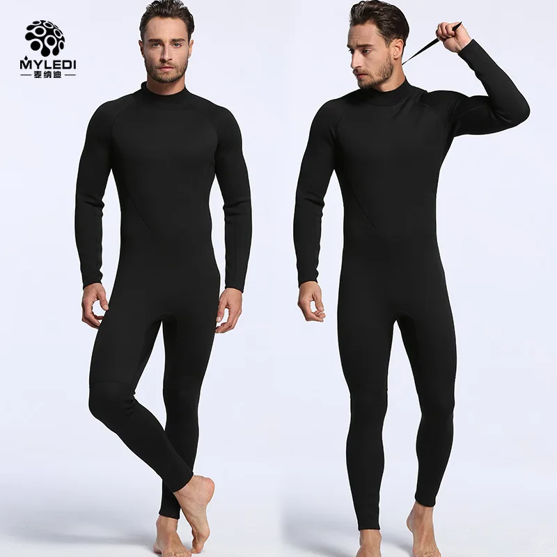 2mm men and women all black long sleeved trousers diving suit surf warm waterproof swimming | Спорт и развлечения