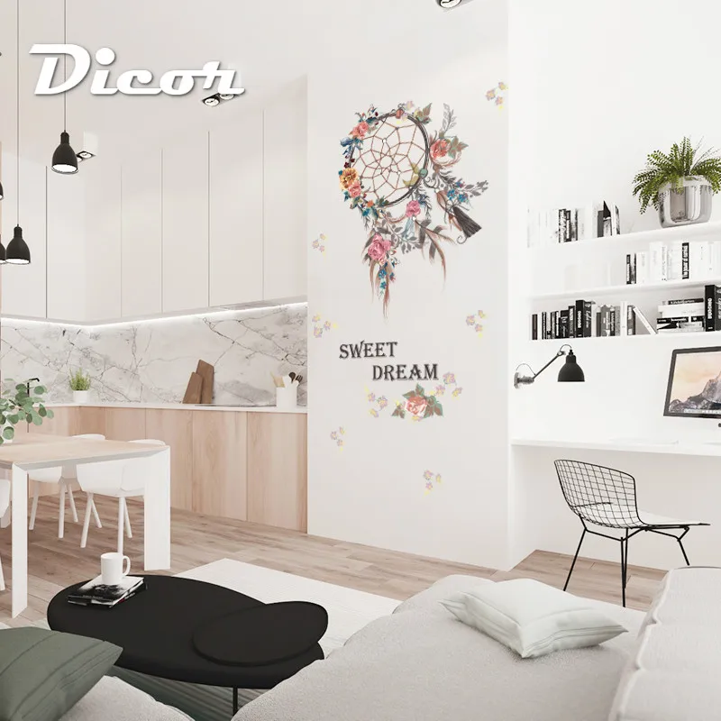 DICOR Новинка 2019 года прекрасный венок наклейки на стену для домашний декор