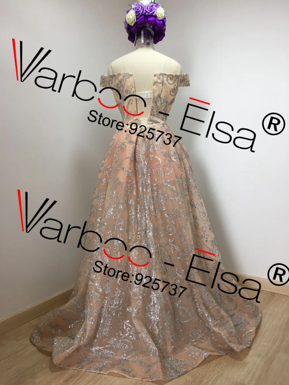 VARBOO_ ELSA Silver Glitter Sequins Mermaid Evening Dress 2021 Arabic Dresses Detachable Train Gown Muslim | Свадьбы и торжества