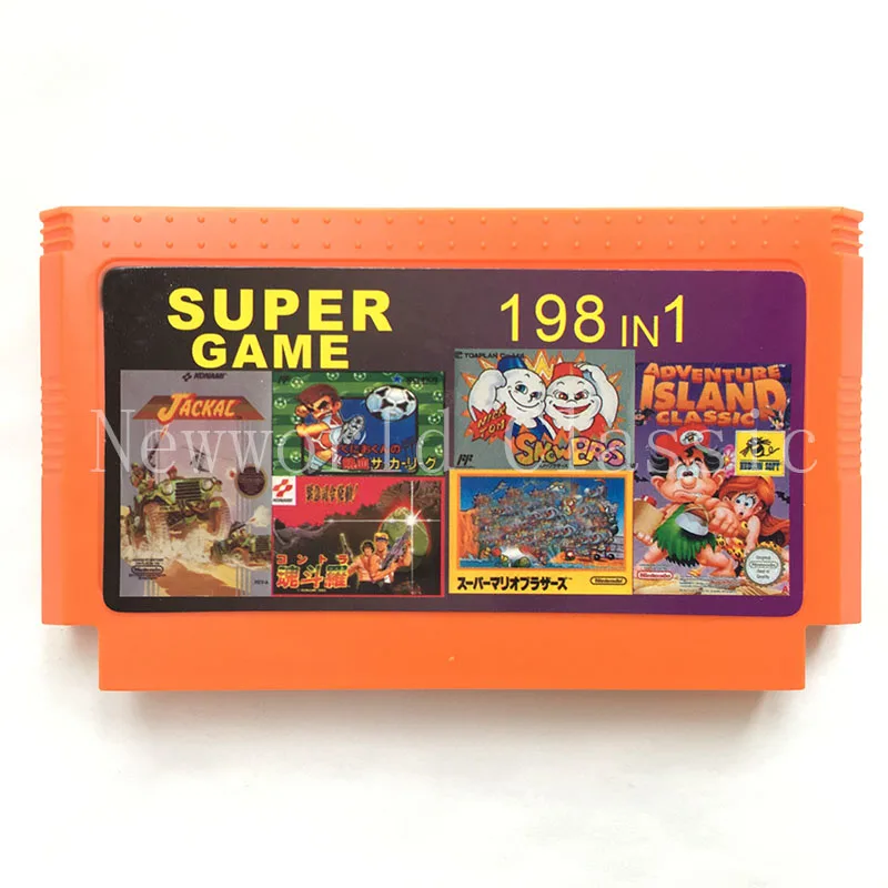 Супер 198 в 1 игры для 60 контактного картриджа игровой карты 8 битного игрового