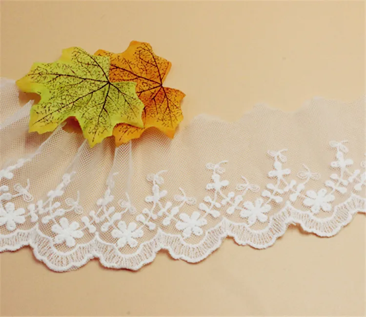 5 ярдов/партия белые хлопковые сетчатые вышитые кружева ширина 8 см швейные