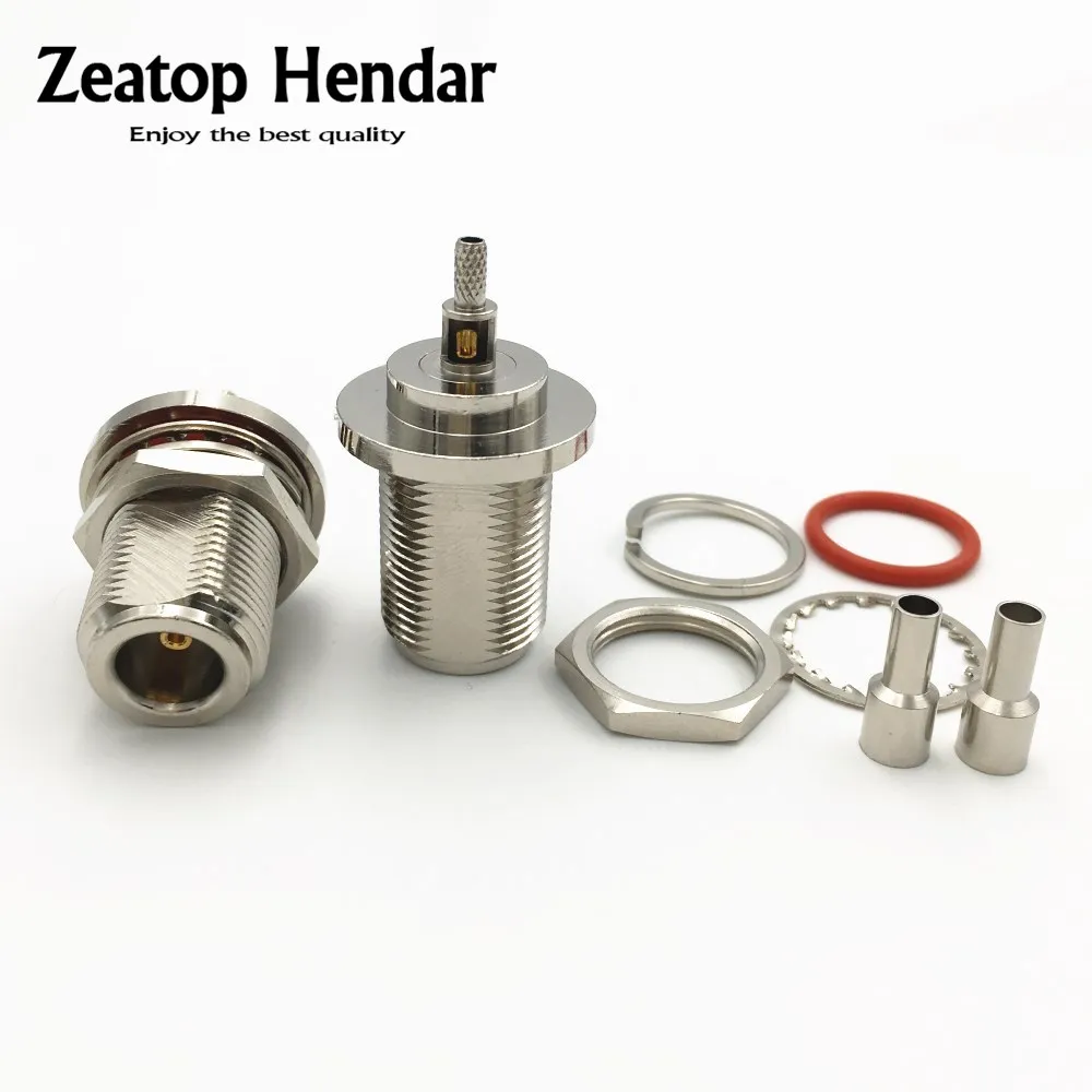 2 шт. латунь N гнездо гайка перегородка водонепроницаемый обжим окна для RG316 RG174 RG178