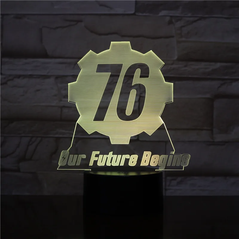 Fallout 76 наше будущее начинается USB светодиодный 3d-ночник мальчиков детей детские подарки декоративные огни Игра настольная лампа