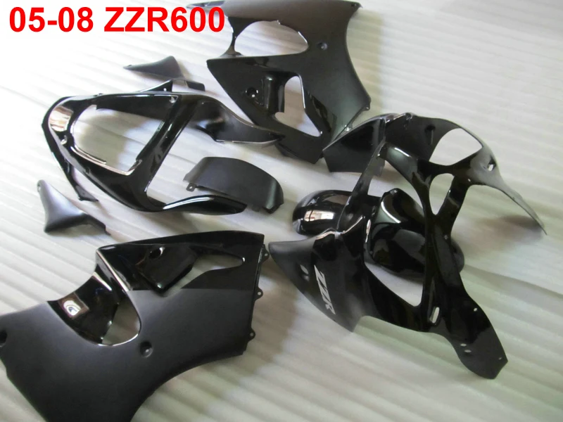 Литые под давлением Обтекатели для Kawasaki Ninja ZZR600 2005 2006 2007 2008 черные 05 06 07 08 TW50 |