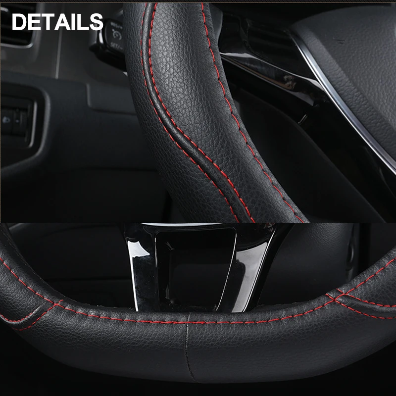 d shape car steering wheel cover volant pu leather for suzuki swift 2018 2019 braid on the steering wheel auto car accessories free global shipping