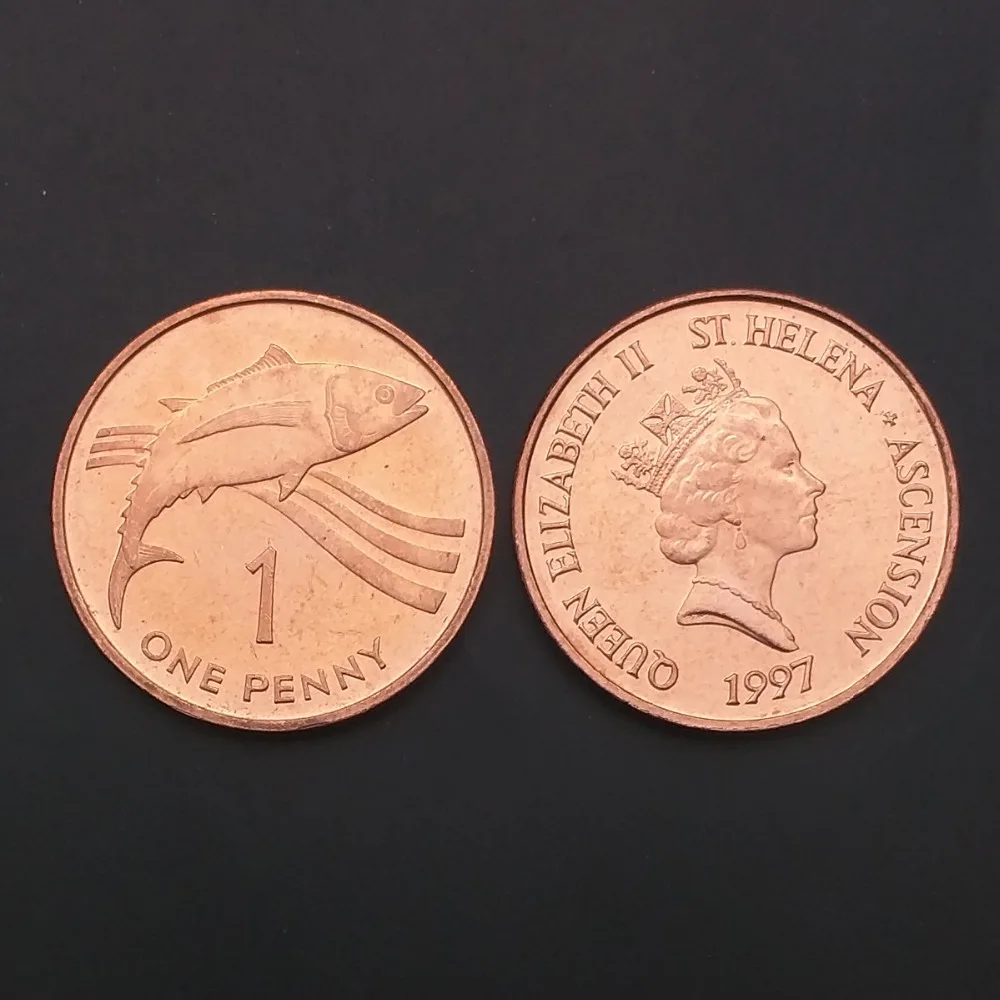 1 пенни 1997 KM # 13a Fish UNC Africa коллекция подарок настоящая оригинальная