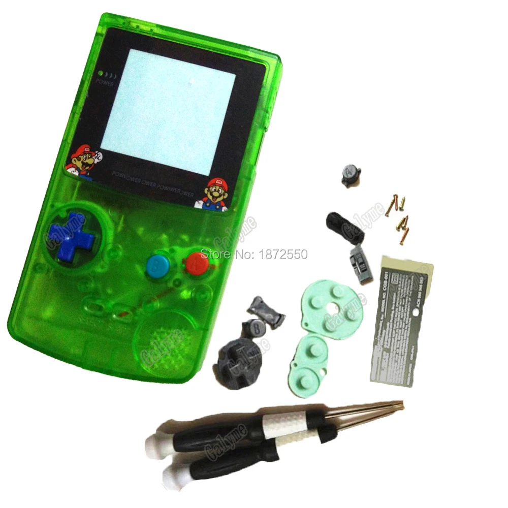 Новинка сменный корпус прозрачного зеленого цвета игра Consoloe для GameboyColor NintendoGBC