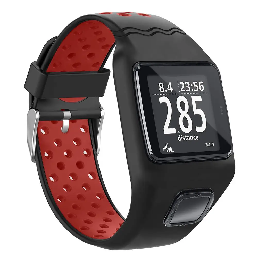 Силиконовый сменный ремешок для часов TomTom 1 серии, двухцветный ремешок для наручных часов TomTom Multi-Sport Runner 1, gps-часы