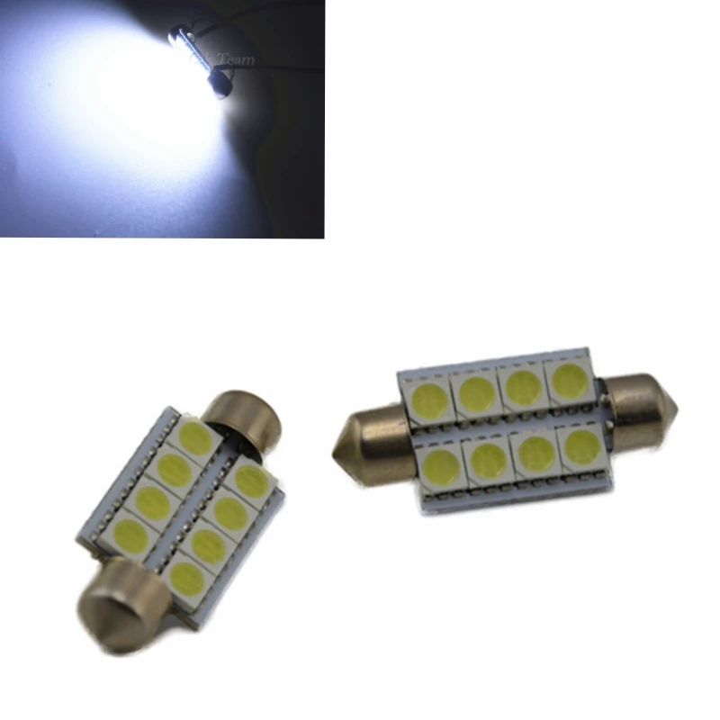 Универсальный 2 шт. 6 10 8 5050 SMD светодиодный 39 мм белый интерьер автомобиля