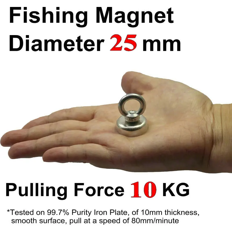 10KG Dia. 25 4pcs Супер магнит Рыбалка Поиск Неодимовый Диаметр 25-136 мм подъемный зажим мощный стальной крюк Deep Sea Salvage сокровище держатель депозит - Цвет: 10KG Dia. 25 4pcs