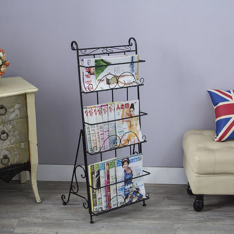 

Metal magazine rack books floor steel shelf stereo creative promotional display shelf