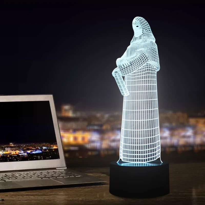 Фото Новинка 3D LED греческие Атмосфера ночь лампа USB Мощность красочные настольная Новинка 3D LED греческие Атмосфера ночь лампа USB Мощность красочные настольная