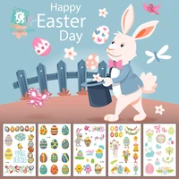 easter party theme temporary tattoo sticker bunny dinosaur easter egg design waterproof tattoos for children holiday decorations