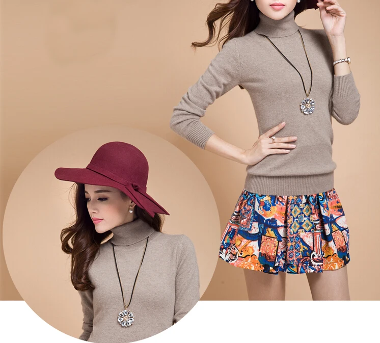 Кашемировая смесь пуловеры для женщин Cashmer водолазка Повседневные свитера