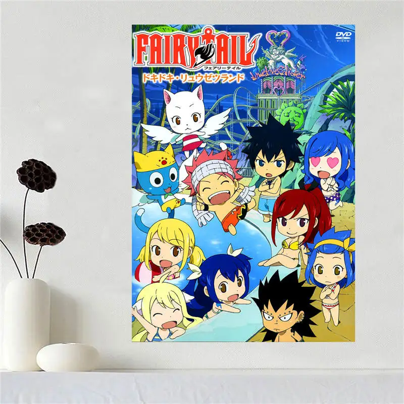 Обычная сатиновая плакат Fairy Tail отделочная ткань для дома печати из шелковой