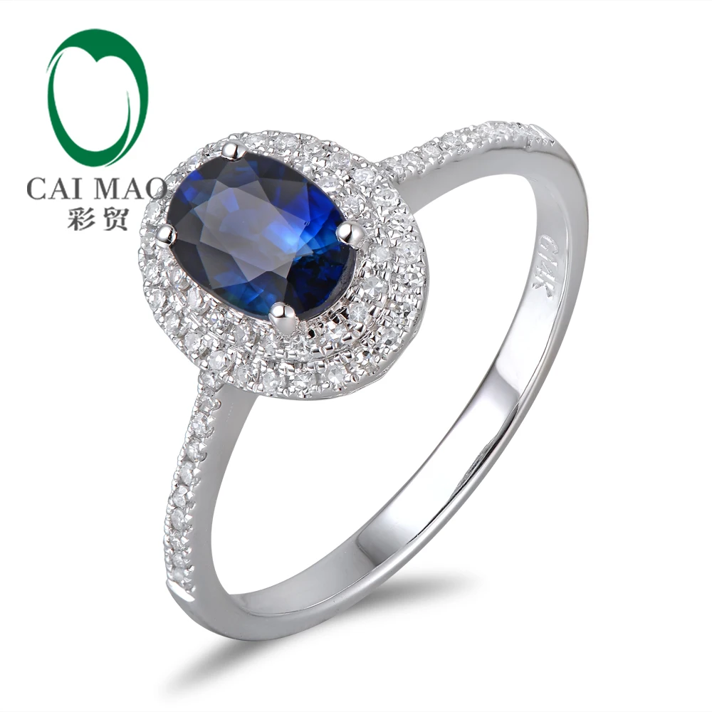 14 k золото 1.11ct Сапфир& 0.30ct натуральный бриллиант обручальное кольцо ювелирные украшения