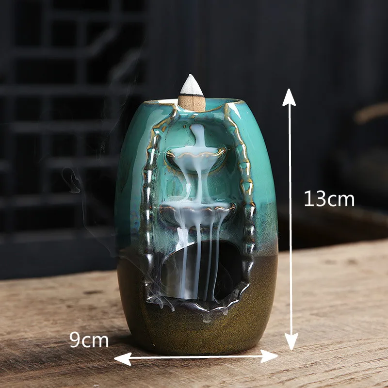 Backflow Ceramic Incense Burnerd Smoke Water Fall Down Mountain Handicraft Incense Censer Holder Home Decoration