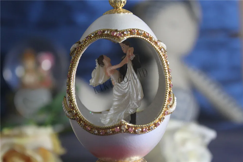 Музыкальная шкатулка в виде белых яиц Королевском Стиле креативный подарок с