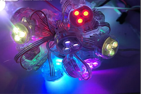 Waterproof IP68 SMD 5050 RGB WS2811 IC LED Module String Exposed Point Light Source DC 12V Pixel 30MM Diameter 100pcs | Лампы и