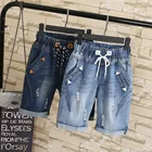 Женские рваные шорты на завязках, летние джинсовые шаровары длиной до колен, модные короткие брюки размера плюс 5XL, TT2615