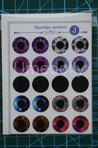 1pcs eye pattern J Blyth кукла глаза чипсы узор бумага прозрачный тонкий стеклянный глаз чипсы для Blyth Eyechips DIY Глазные яблоки модифицированные аксессуары Игрушка - Цвет: 1pcs eye pattern J