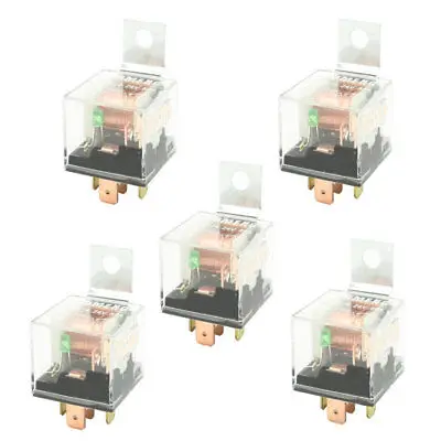 DC 24V 80A изоляционный корпус 1NO 1NC SPDT 5-контактный зеленый индикатор автомобильное реле 5 шт.