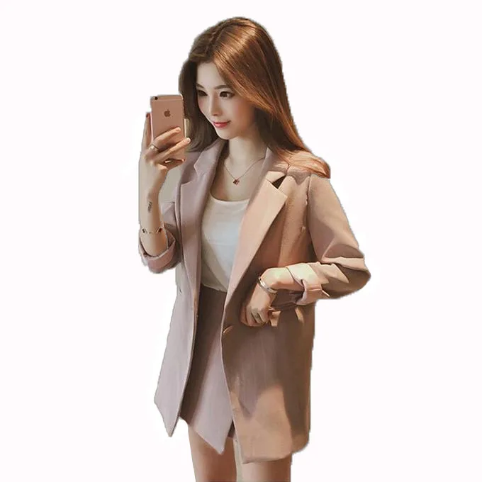 

Korean fashion casual small suit short skirt three-piece temperament Women Business Suits formal Work wear