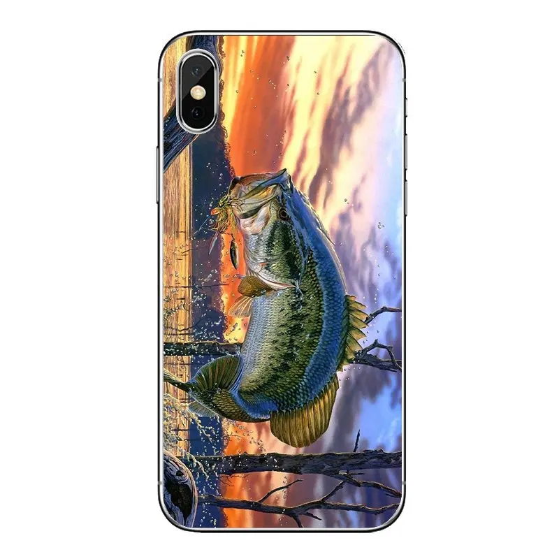 Бас Рыбалка рыбак Арт плакат для Xiaomi mi A1 A2 5X6X8 lite SE Pro Max x 2 3 5 5S мягкие прозрачные