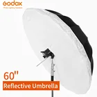 Зонт Godox для студийной фотосъемки, 60 дюймов, 150 см, черный, серебристый светоотражающий зонт + большая крышка диффузора для студийной съемки