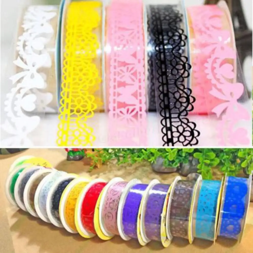 18 мм DIY Washi кружевные декоративные наклейки для скрапбукинга бумажная лента