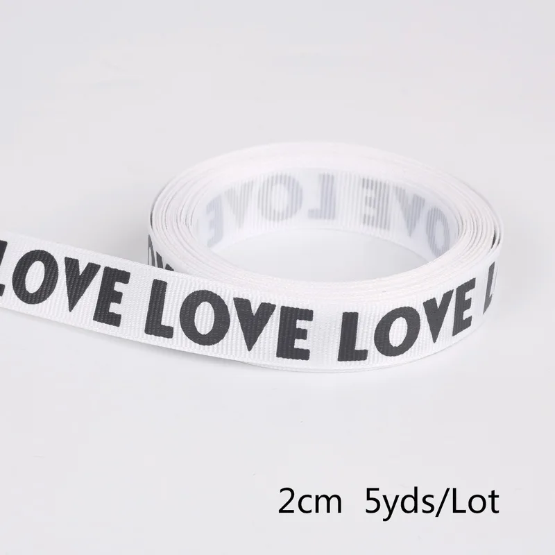 Лента с принтом LOVE 15 мм 20 упаковочный материал сделай сам декор для банта