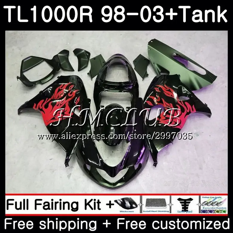 

+ Бак для SUZUKI TL1000R 1998 1999 2000 2001 2002 38HC.0 TL1000 R TL 2003 R 1000R 98 99 00 01 02 03 Обтекатели новый красный черный