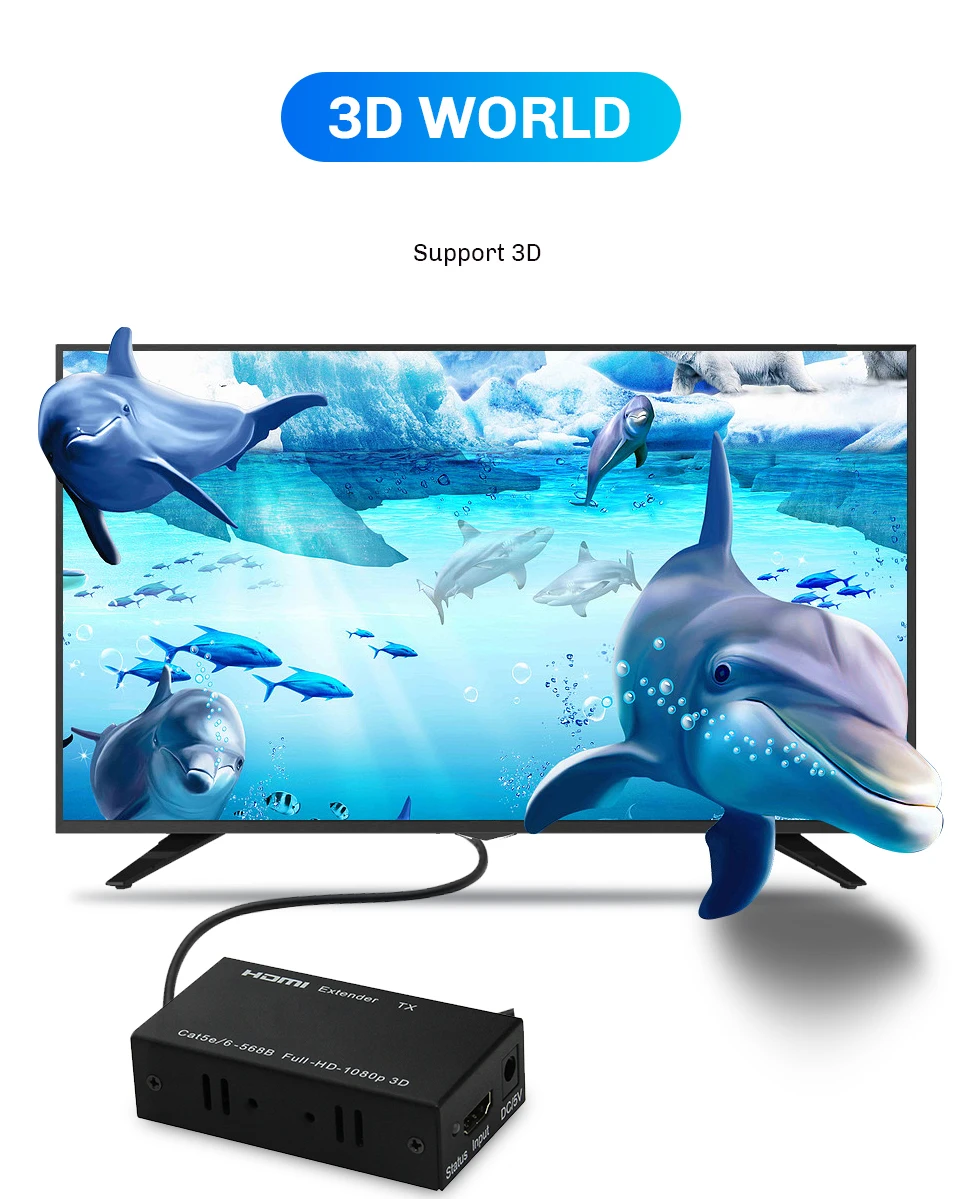60 м hdmi-удлинитель Протокола по одной кошки 5E/6(поддержка 3D, 1080 P