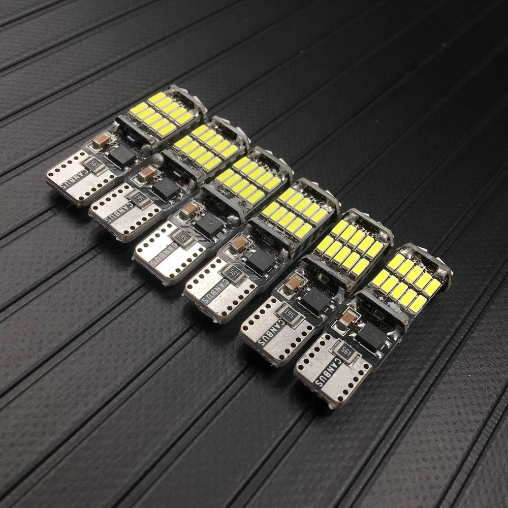 Светодиодсветодиодный лампа Canbus T10 W5W 194 501 без ошибок с чипом 26 SMD 4014 для чтения