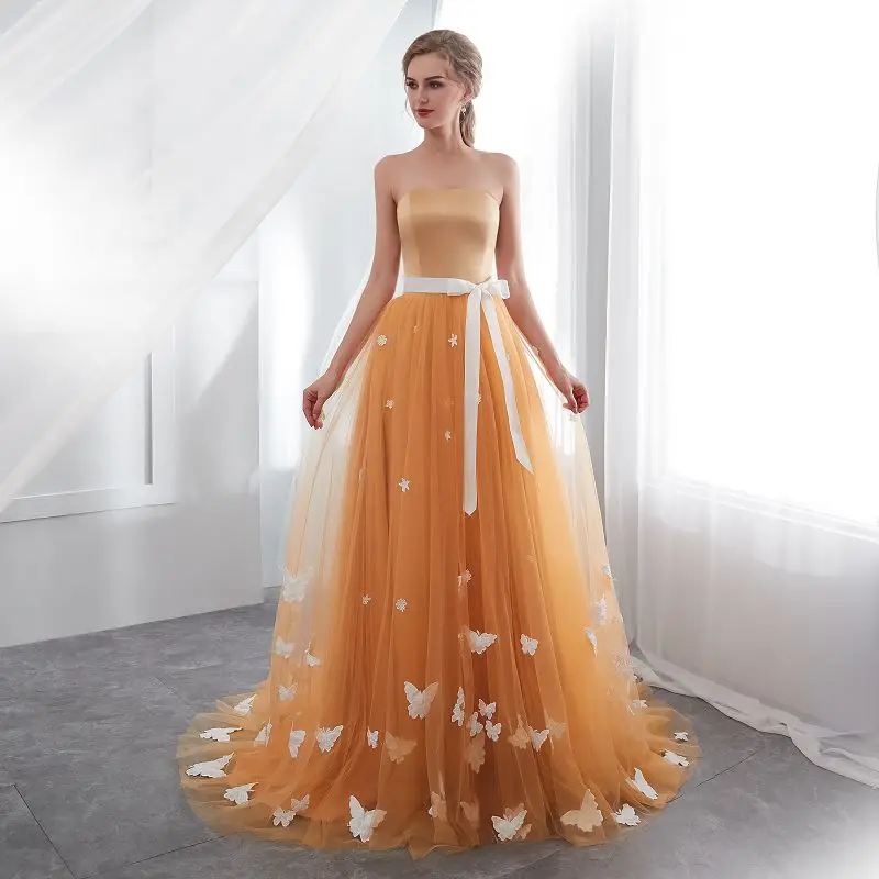 Vestido de festa A Line Длинные вечерние платья из тюля свадебное платье красота без