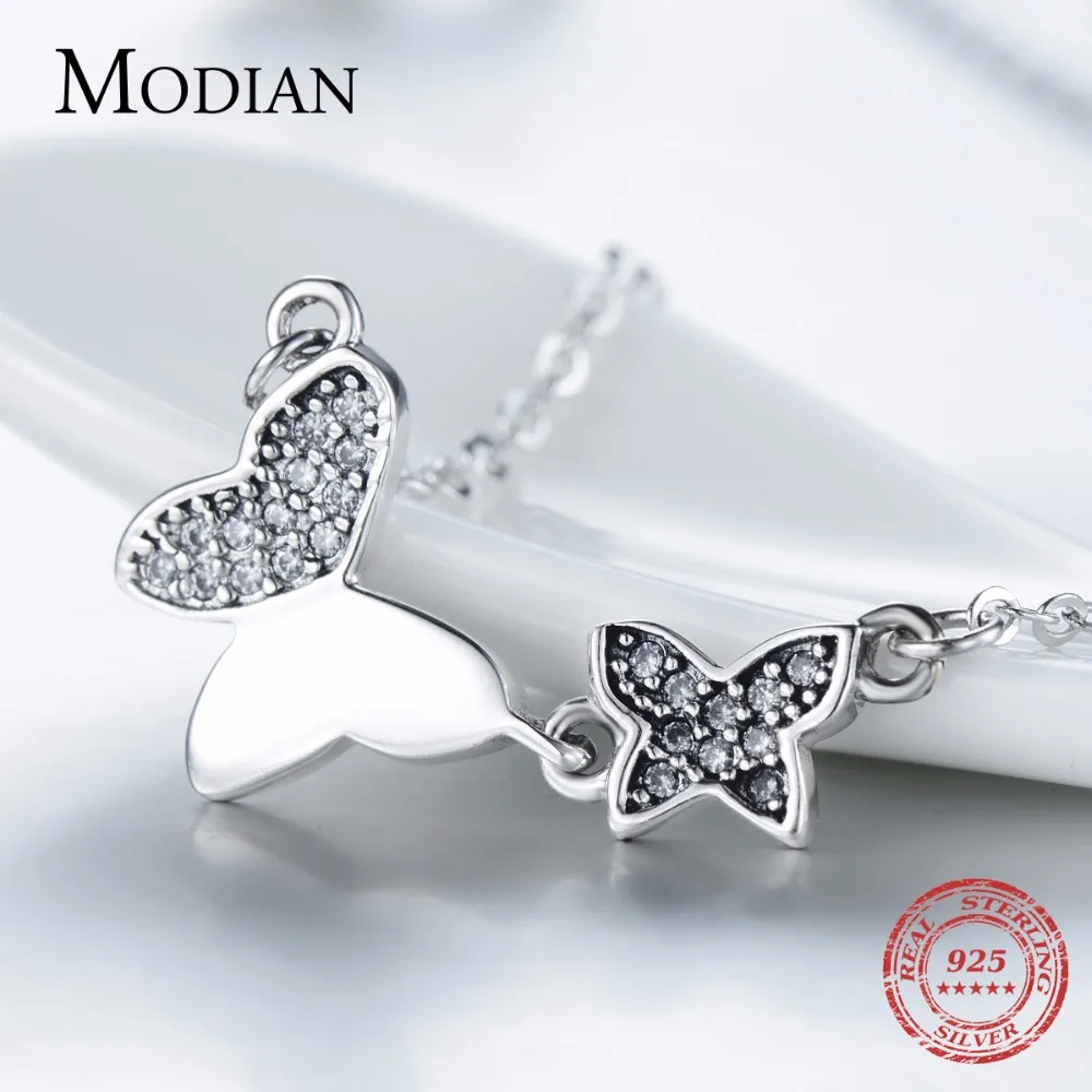 Modian 100% твердые 925 стерлингового серебра с корень Zirconi бабочка классический модный