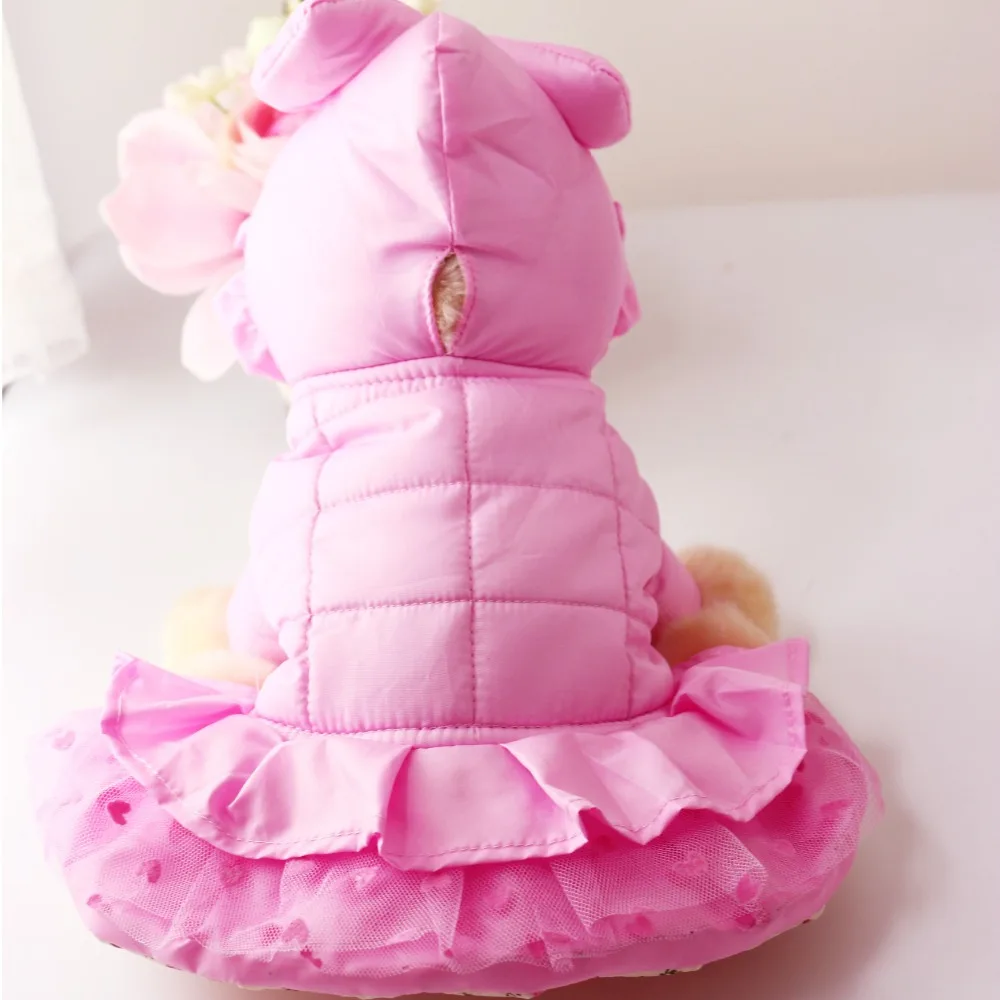 Милый розовый собака щенок роскошное платье принцессы с юбкой пачкой бантом