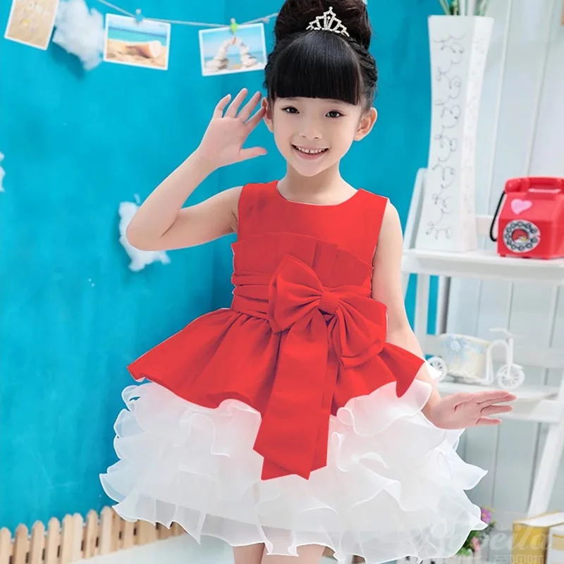 Girls Dress Children's Princess Wedding Dresses Kids 2016 Brand New Style Bow canonicals Sweet girl Clothing | Детская одежда и