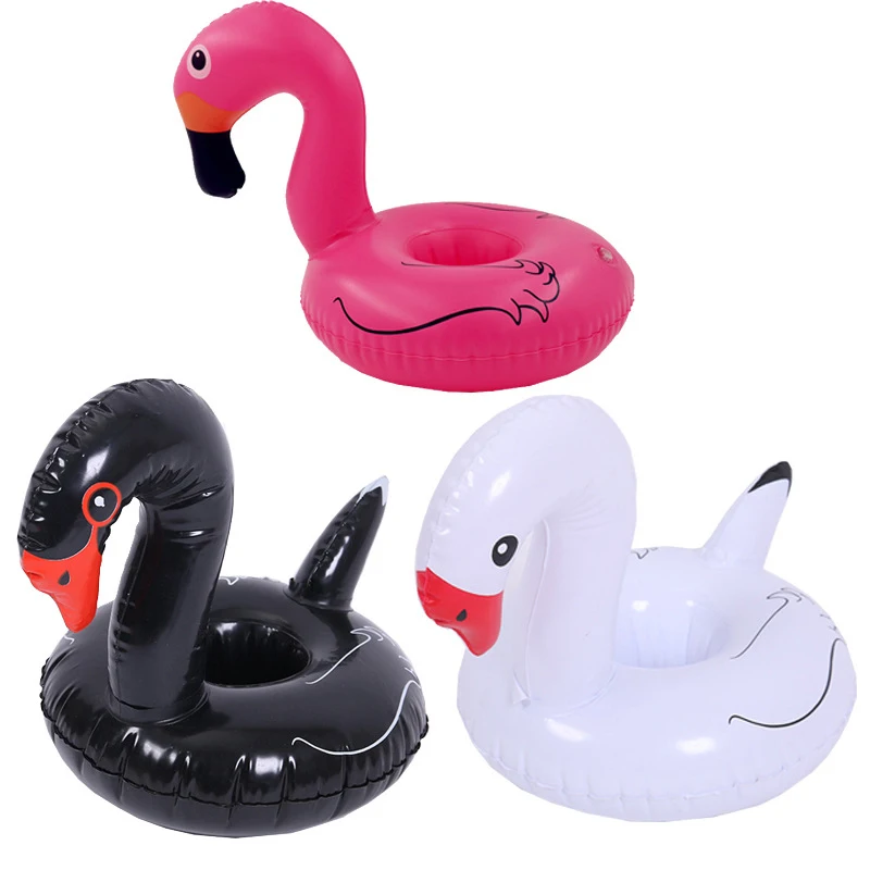 

NEW Style Mini Pink White Swan Inflatable Water Swimming Pool Drink Cup Stand Holder Float Toy Coasters For Beverage Beer Bottle