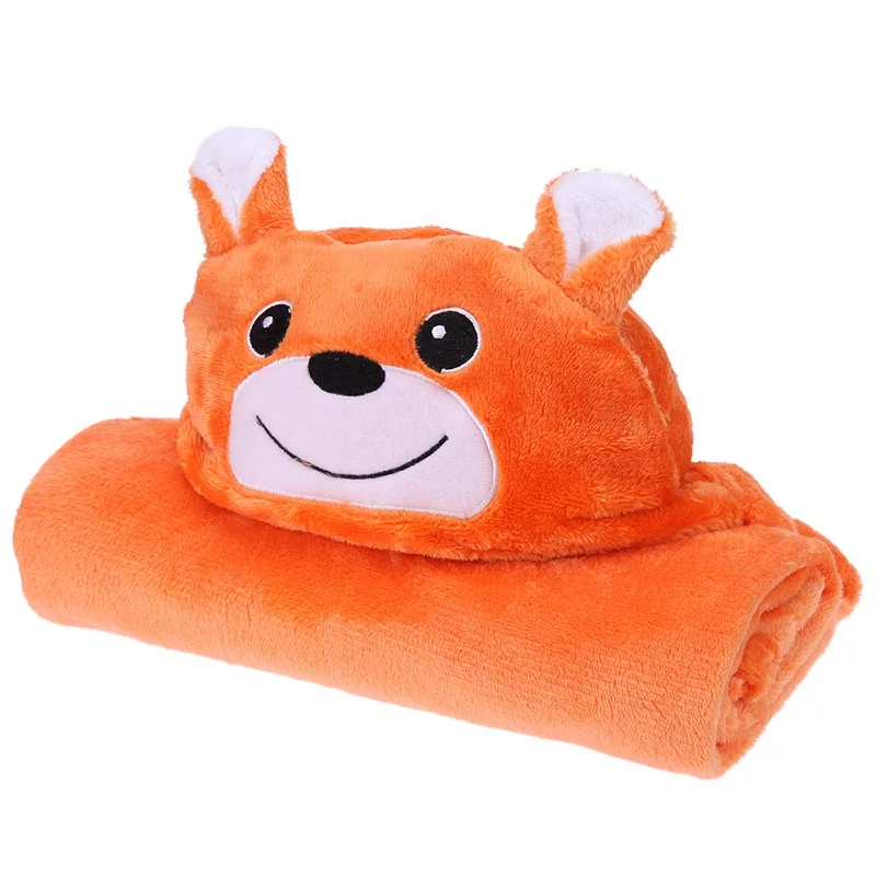orange bear 5 стилей, детский банный халат, милое одеяло с рисунком панды и животных, банные полотенца для малышей, мягкие банные халаты с капюшоном для новорожденных, 100*70 см - Цвет: orange bear
