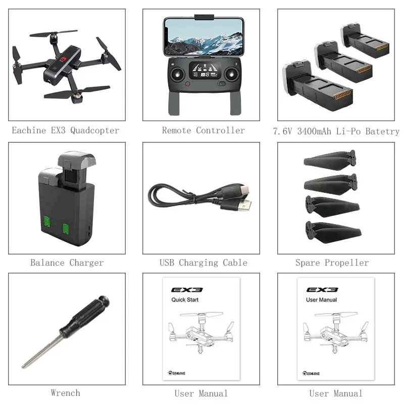 3 battery Eachine EX3 gps 5G WiFi FPV 2K камера оптический поток OLED переключаемый дистанционный бесщеточный складной Радиоуправляемый Дрон Квадрокоптер RTF - Цвет: 3 battery