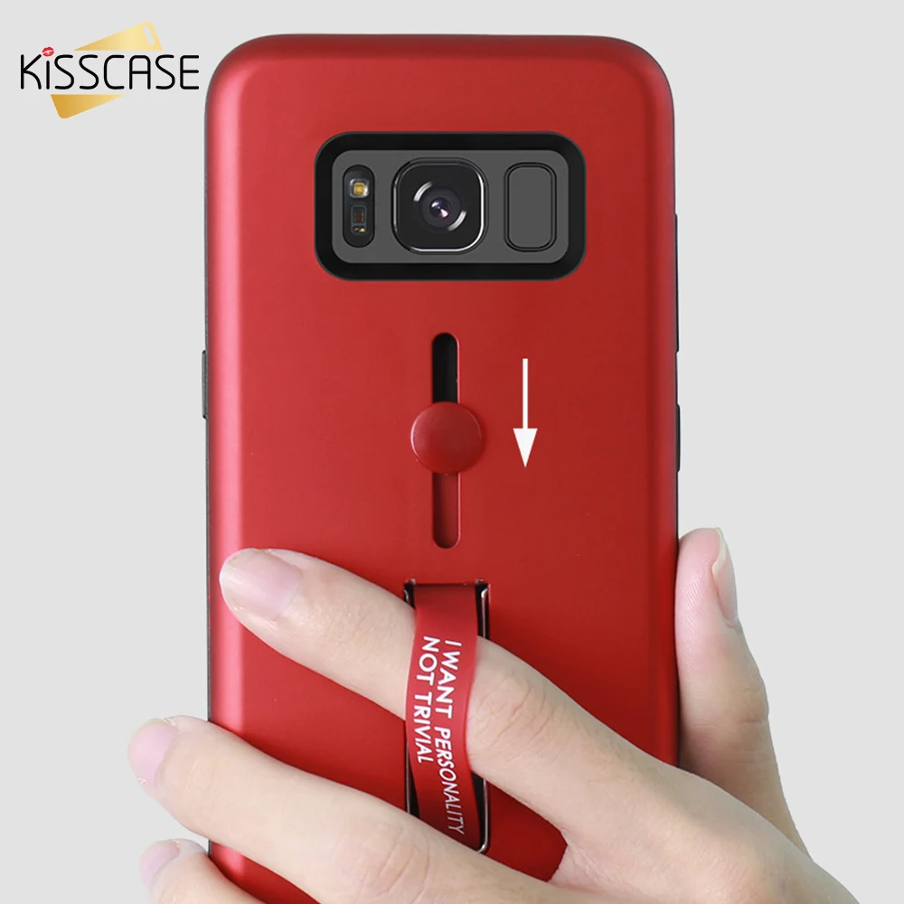 KISSCASE кольцо держатель стенд силиконовый бронированный чехол для Samsung Galaxy S8 S7 J5 2017