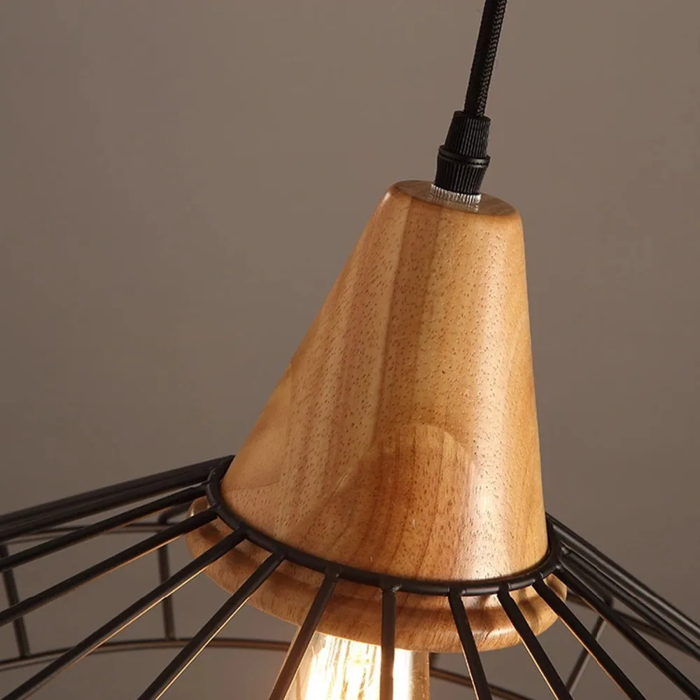 

Retro Nordic Industrial Country Loft Lamp Iron&Wood Pendant Light Art Loft Drop Lamp For Bar/Cafe/Study/Warehouse lustre
