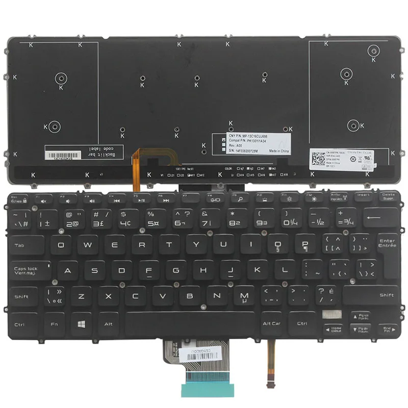 Новая канадская Французская клавиатура для ноутбука Dell Precision M3800 XPS 15 9530 CF с