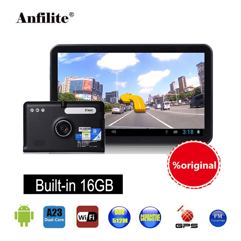 Anfilite 7 дюймовый емкостный Экран gps навигатор для грузовика Встроенная память 16 GB