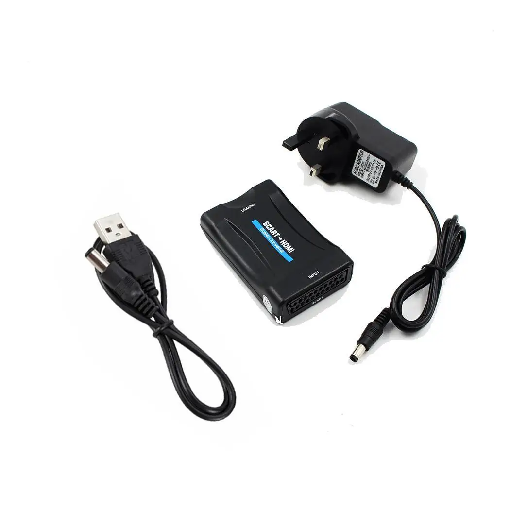 1080p HDMI к SCART Аудио Видео 3 Вт конвертер переключает формат вывода CVBS. С адаптером USB